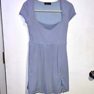 Casly Lamiit Baby Blue Mini Dress w/ Square Neckline